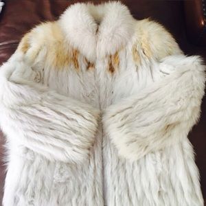 WHITE FOX FUR COAT (real)